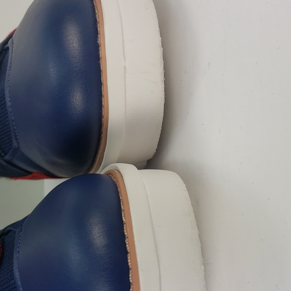 FITFLOP GLACE KNIT LEATHER MIDNIGHT NAVY RED LACE UP ANKLE BOOTS WOMEN'S 10 - Picture 11 of 15
